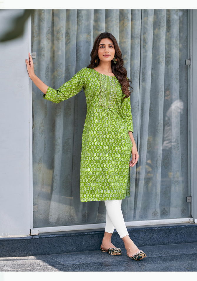 Charming Vol 1 By Vaniska Rayon Foil Printed Kurtis Wholesale Price In Surat